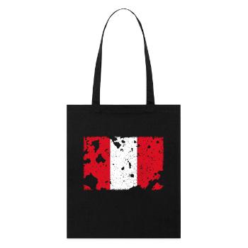 Peru Flag - Vintage - Stanley/Stella Organic Tote Bag - black - Front