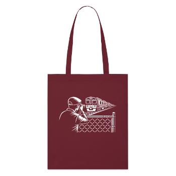 La fascination du trainspotting – pour les amateurs de chemins de fer - Tote bag bio Stanley/Stella - bordeaux - Devant