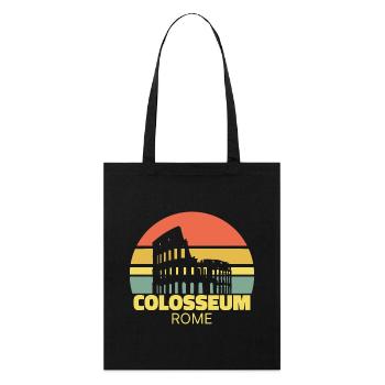 Kolosseum Rom Retro-Silhouette - Stanley/Stella Bio-Stoffbeutel - Schwarz - Vorne