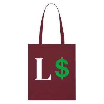 Buchstabe l Dollar - Stanley/Stella Bio-Stoffbeutel - Burgunderrot - Vorne