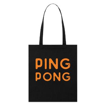 Ping Pong Master Spruch Geschenk Sport Tischtennis - Stanley/Stella Bio-Stoffbeutel - Schwarz - Vorne