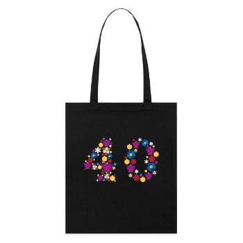 Fleurs 40 - Tote bag bio Stanley/Stella - noir - Devant