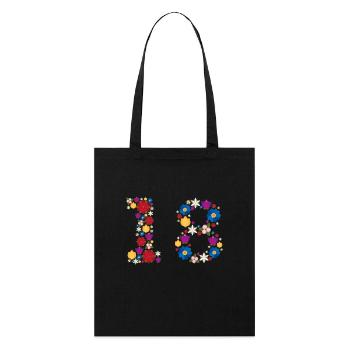 Fleurs 18 - Tote bag bio Stanley/Stella - noir - Devant