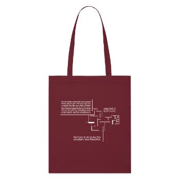 Mies van der Rohe - Landhaus Architekt Geschenk - Stanley/Stella Bio-Stoffbeutel - Burgunderrot - Vorne