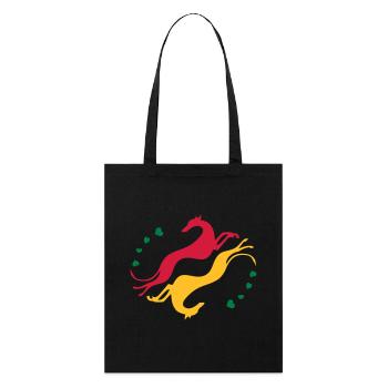 Lévriers tête-bêche - Tote bag bio Stanley/Stella - noir - Devant