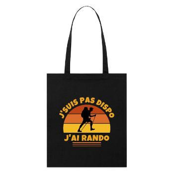 randonnée, rando, randonneur, marcheur - Tote bag bio Stanley/Stella - noir - Devant