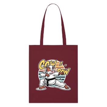 Vache Karaté Dojo Rétro - Tote bag bio Stanley/Stella - bordeaux - Devant