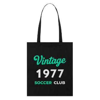 Vintage 1977 – Soccer Club Retro Geburtsjahr - Stanley/Stella Bio-Stoffbeutel - Schwarz - Vorne
