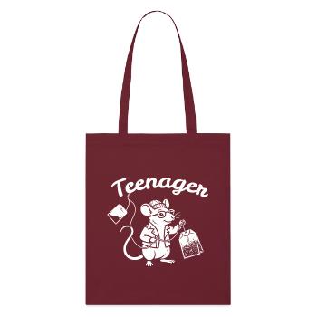 Teenage Mouse Scientist - Stanley/Stella Organic Tote Bag - burgundy - Front