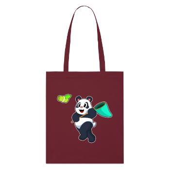 Pêche au filet de débarquement du panda pêcheur - Tote bag bio Stanley/Stella - bordeaux - Devant