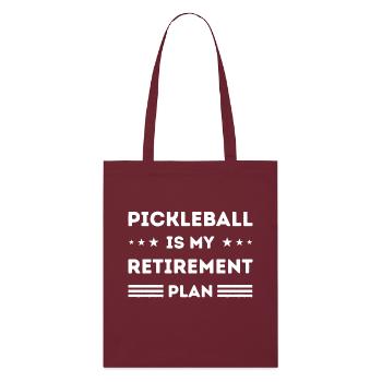 Pickleball ist mein Altersvorsorge-Pickleball-Liebhaber - Stanley/Stella Bio-Stoffbeutel - Burgunderrot - Vorne
