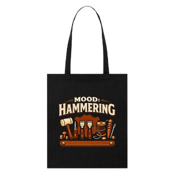 Tuning: Hammering | Leather Tools - Stanley/Stella Organic Tote Bag - black - Front