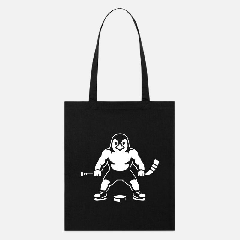 Penguin ishockeyspiller minimalist - Stanley/Stella økologisk mulepose - sort
