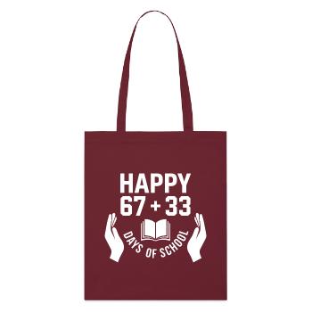 Happy 100 Days of School Celebration Design - Stanley/Stella Organic Tote Bag - burgundy - Front