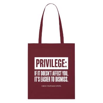 Devis de privilège : vérifiez vos angles morts - Tote bag bio Stanley/Stella - bordeaux - Devant