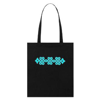 ornement complexe, turquoise - Tote bag bio Stanley/Stella - noir - Devant