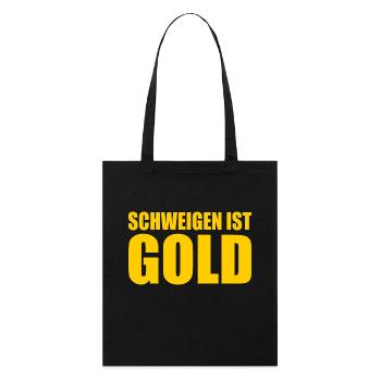 schweigen ist gold - Stanley/Stella Bio-Stoffbeutel - Schwarz - Vorne