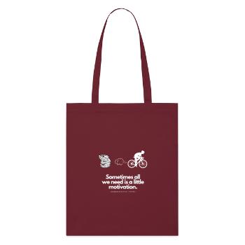Extra Portion Motivation für Fahrradfahrer Spülen - Stanley/Stella Bio-Stoffbeutel - Burgunderrot - Vorne