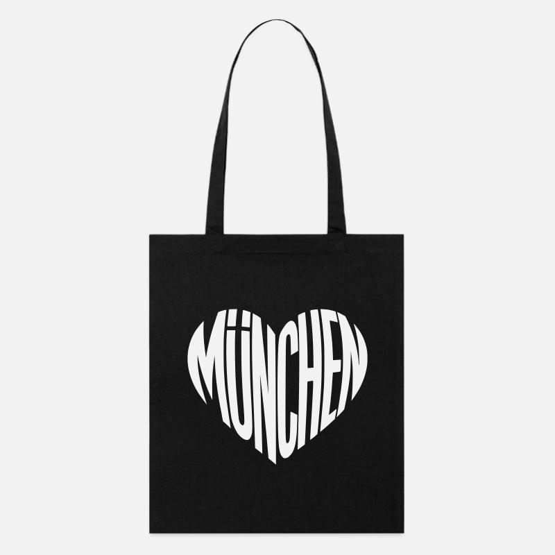Silhouette de cœur de Munich - Variable de couleur du design - Tote bag bio Stanley/Stella - noir