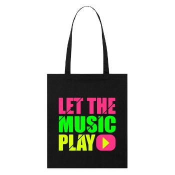 let the music play - Tote bag bio Stanley/Stella - noir - Devant