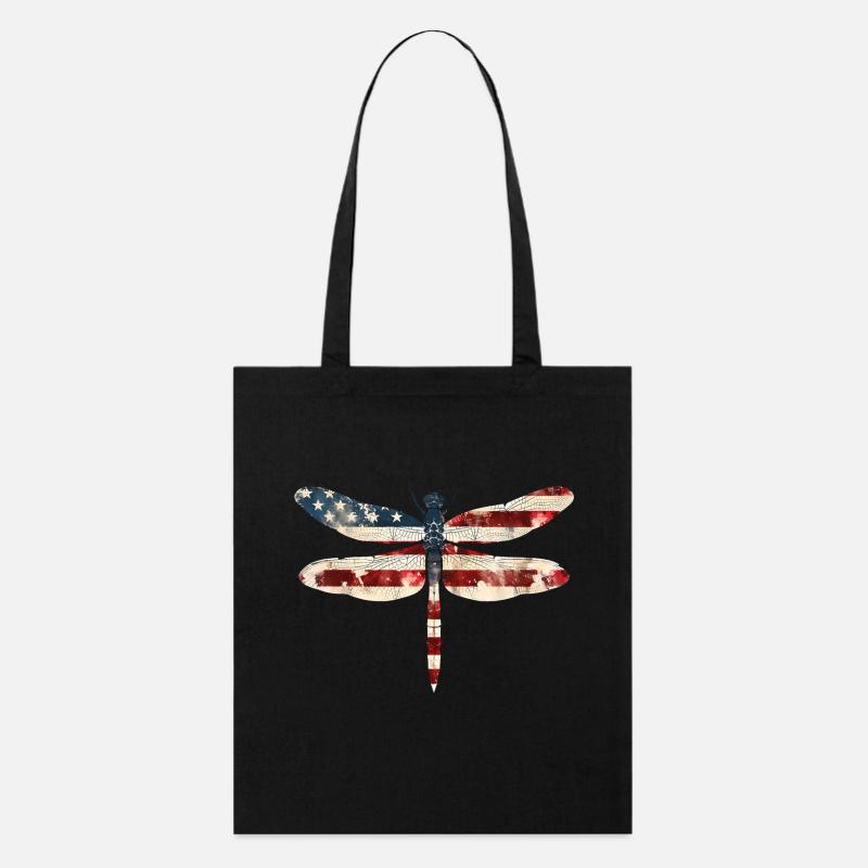 Amerikanische Flagge Libelle Patriotisch 4. Juli - Stanley/Stella Bio-Stoffbeutel - Schwarz