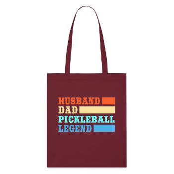 Pickleball - Stanley/Stella Organic Tote Bag - burgundy - Front