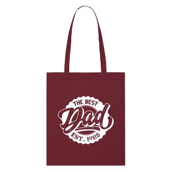The Best Dad EST 1985 - Stanley/Stella Organic Tote Bag - burgundy - Front