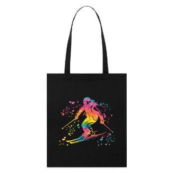 Alpine skiing Winter sports Nordic skiing - Stanley/Stella Organic Tote Bag - black - Front