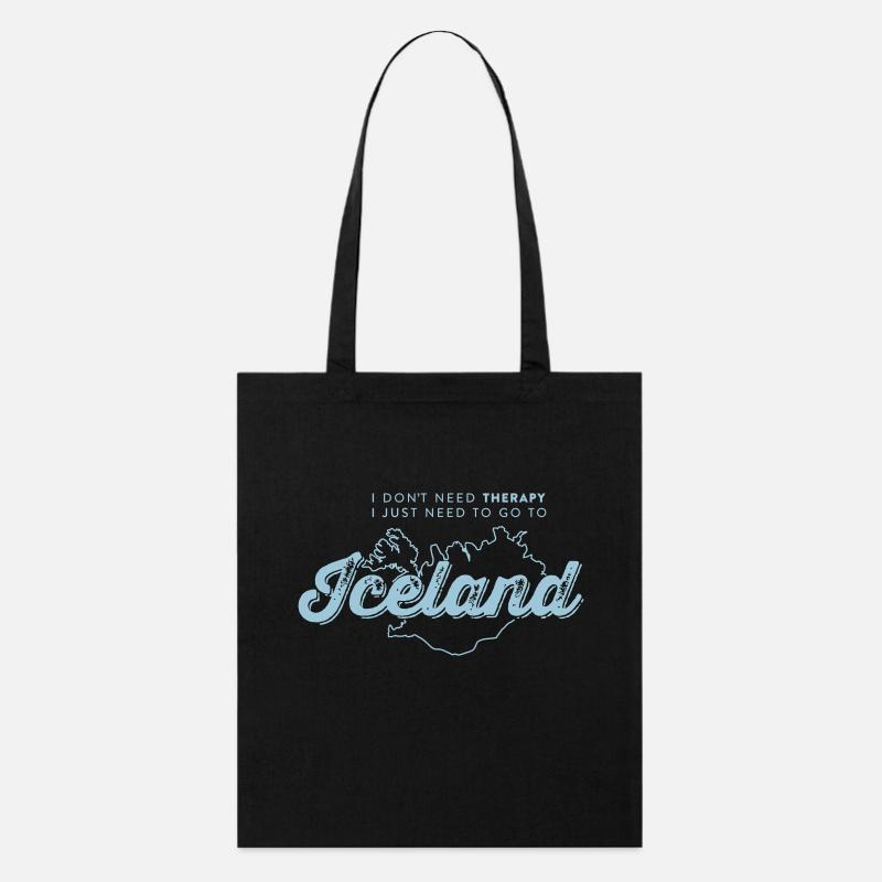 I don't need Therapy, I just need to go to Iceland - Stanley/Stella Bio-Stoffbeutel - Schwarz
