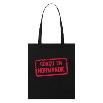 designed label Normandy - Stanley/Stella Organic Tote Bag - black - Front