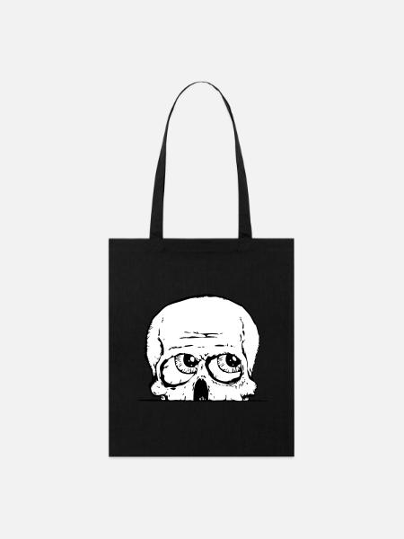 skull_courious_3colours - Stanley/Stella Bio-Stoffbeutel - Schwarz