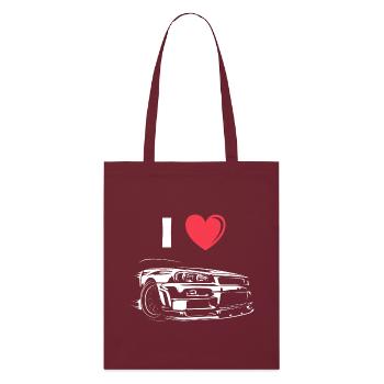 i love skyline car tuning gtr heart heart love - Stanley/Stella Organic Tote Bag - burgundy - Front