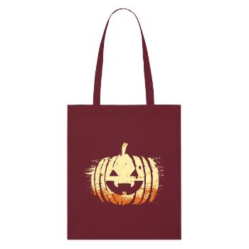 Halloween Pumpkin Head - Stanley/Stella Organic Tote Bag - burgundy - Front