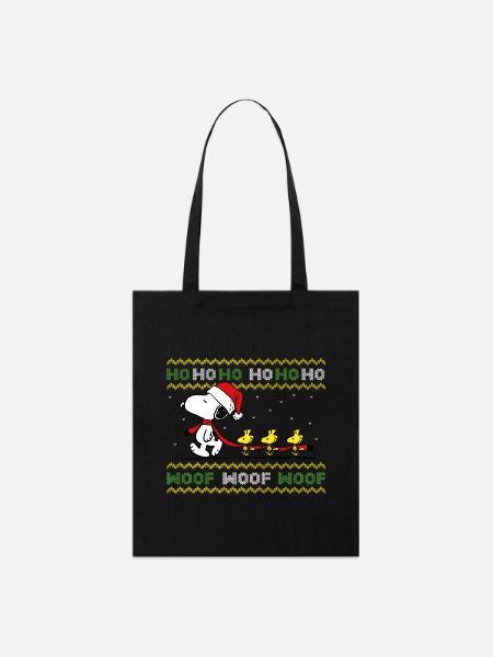 Peanuts Snoopy Hohoho - Stanley/Stella Bio-Stoffbeutel - Schwarz