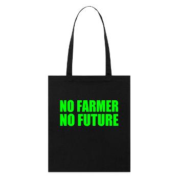no farmer no future - Stanley/Stella Bio-Stoffbeutel - Schwarz - Vorne
