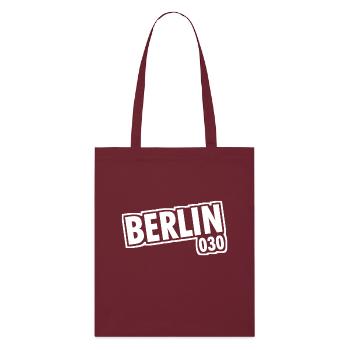 Berlin - 030 - Hauptstadt - Deutschland - Vorwahl - Stanley/Stella Bio-Stoffbeutel - Burgunderrot - Vorne