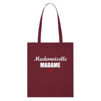 mademoiselle madame - Tote bag bio Stanley/Stella - bordeaux - Devant