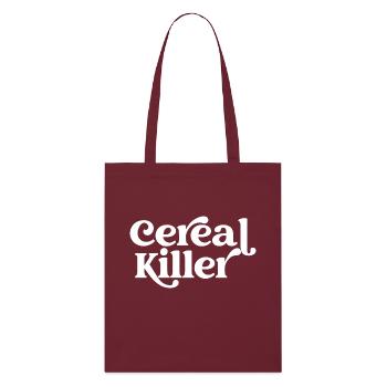 Cereal Killer - Stanley/Stella Organic Tote Bag - burgundy - Front