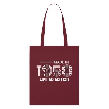 cadeau anniversaire 1958 idée cadeau 1958 - Tote bag bio Stanley/Stella - bordeaux - Devant