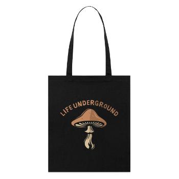 life underground Pilz - Natur und Waldfreunde - Stanley/Stella Bio-Stoffbeutel - Schwarz - Vorne