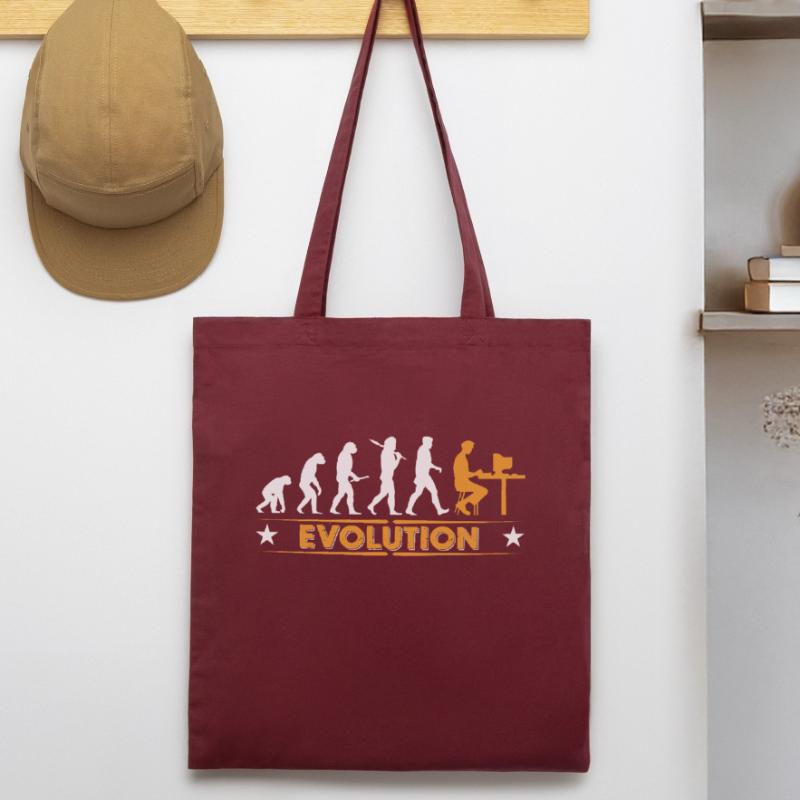 Computer Nerd Evolution - orange/weiss Stanley/Stella Organic Tote Bag
