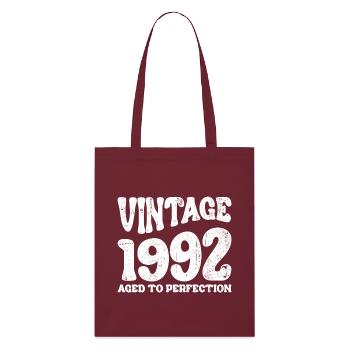 Vintage 1992 Aged to Perfection - Stanley/Stella Organic Tote Bag - burgundy - Front