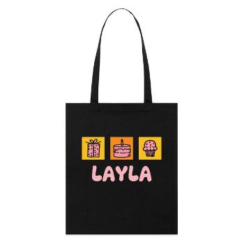 Layla als Vorname - Stanley/Stella Bio-Stoffbeutel - Schwarz - Vorne