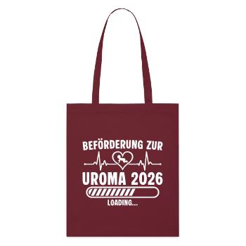 Beförderung zur Uroma 2026 lädt - Stanley/Stella Bio-Stoffbeutel - Burgunderrot - Vorne