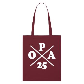 Opa 2025 - Stanley/Stella Bio-Stoffbeutel - Burgunderrot - Vorne