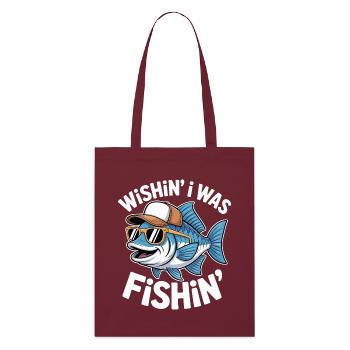 Poisson humoristique avec lunettes de soleil et casquette - Tote bag bio Stanley/Stella - bordeaux - Devant