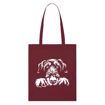 Irish Wolfhound Kopf "Black Edition" - Stanley/Stella Bio-Stoffbeutel - Burgunderrot - Vorne