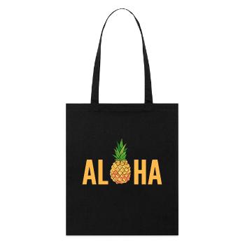 Ananas Aloha - Stanley/Stella Bio-Stoffbeutel - Schwarz - Vorne