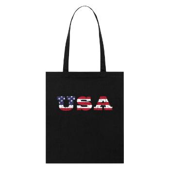 Les États-Unis aux couleurs du drapeau américain drapeau - Tote bag bio Stanley/Stella - noir - Devant