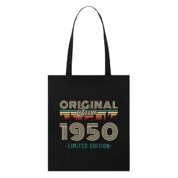 1950er Jahre Vintage Retro Geburtstagsgeschenk - Stanley/Stella Bio-Stoffbeutel - Schwarz - Vorne